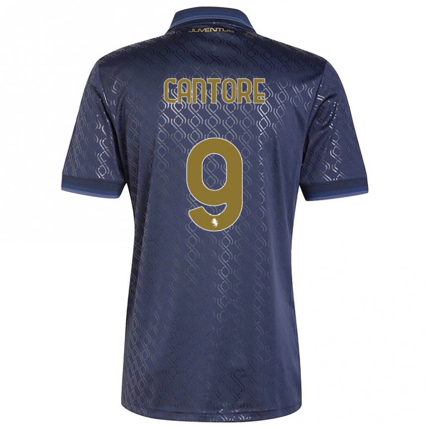 Kids Football Sofia Cantore #9 Navy Blue Third Jersey 2024/25 T-Shirt Za