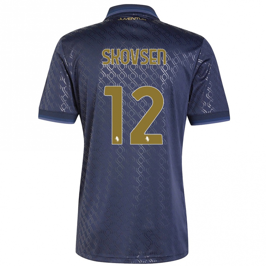 Kids Football Matilde Lundorf Skovsen #12 Navy Blue Third Jersey 2024/25 T-Shirt Za