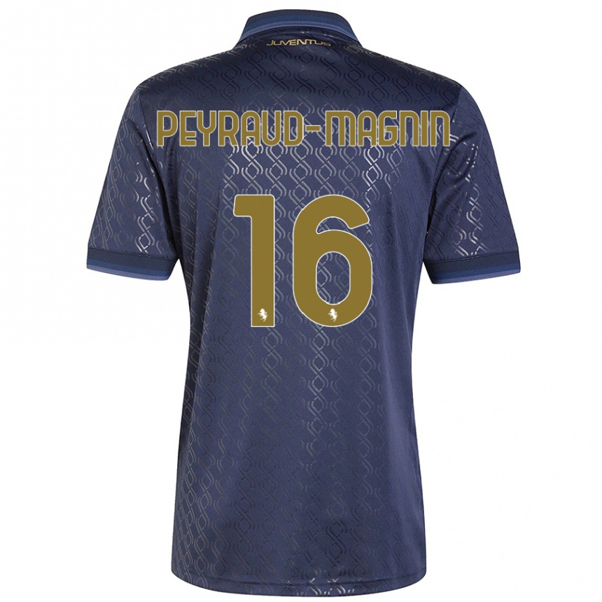 Kids Football Pauline Peyraud-Magnin #16 Navy Blue Third Jersey 2024/25 T-Shirt Za