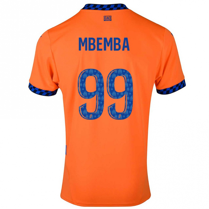 Kids Football Chancel Mbemba #99 Orange Dark Blue Third Jersey 2024/25 T-Shirt Za