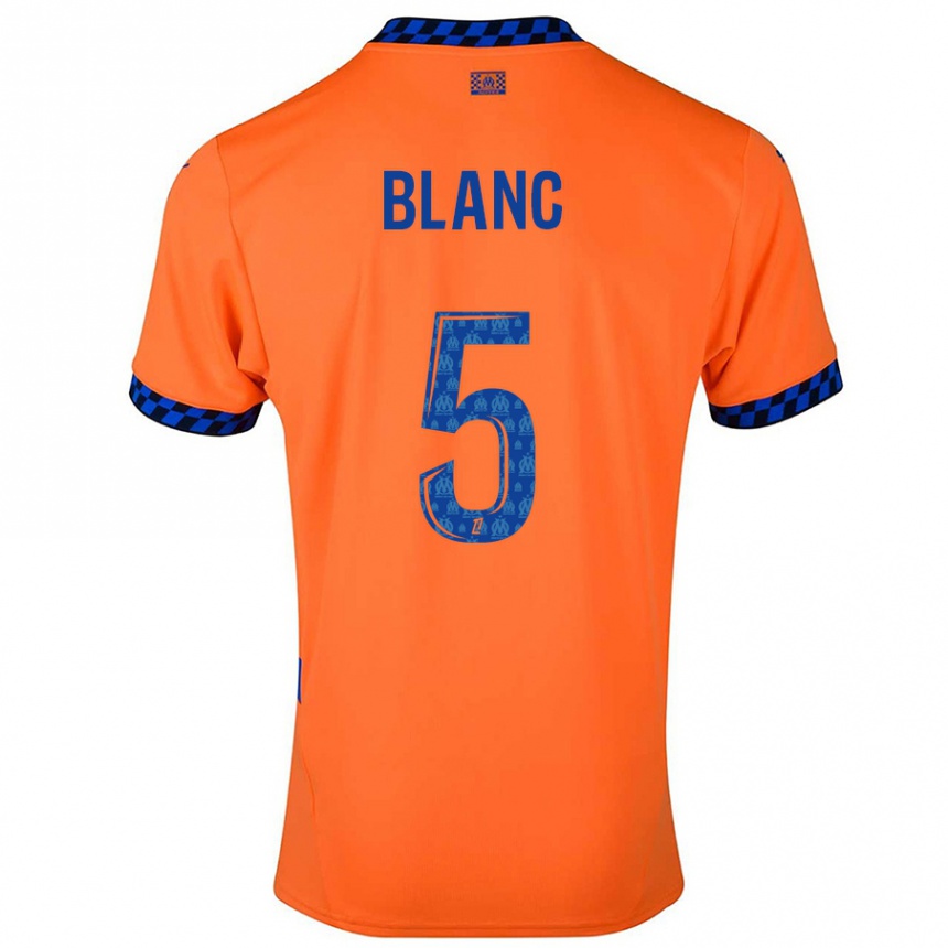 Kids Football Amandine Blanc #5 Orange Dark Blue Third Jersey 2024/25 T-Shirt Za