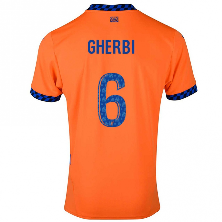 Kids Football Candice Gherbi #6 Orange Dark Blue Third Jersey 2024/25 T-Shirt Za