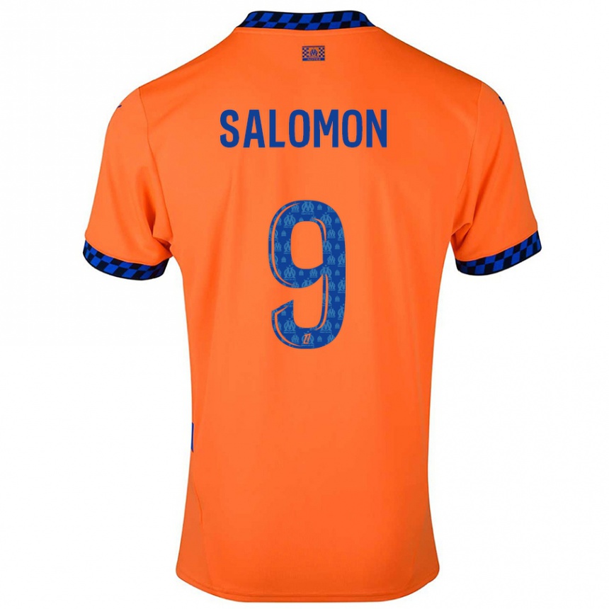 Kids Football Maeva Salomon #9 Orange Dark Blue Third Jersey 2024/25 T-Shirt Za