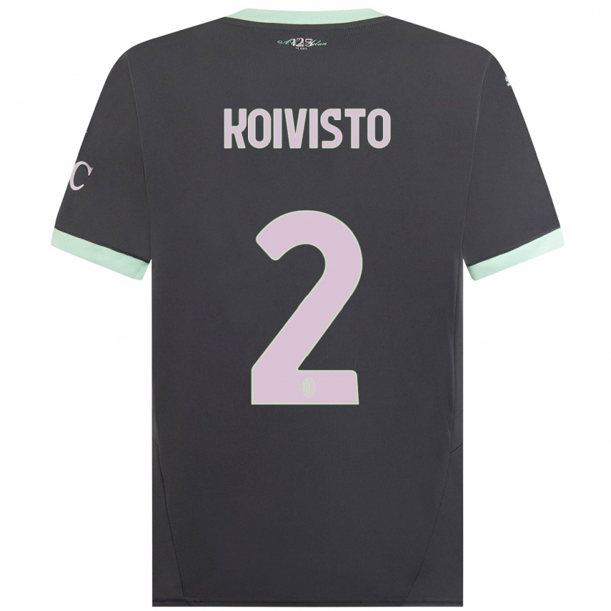 Kids Football Emma Koivisto #2 Grey Third Jersey 2024/25 T-Shirt Za