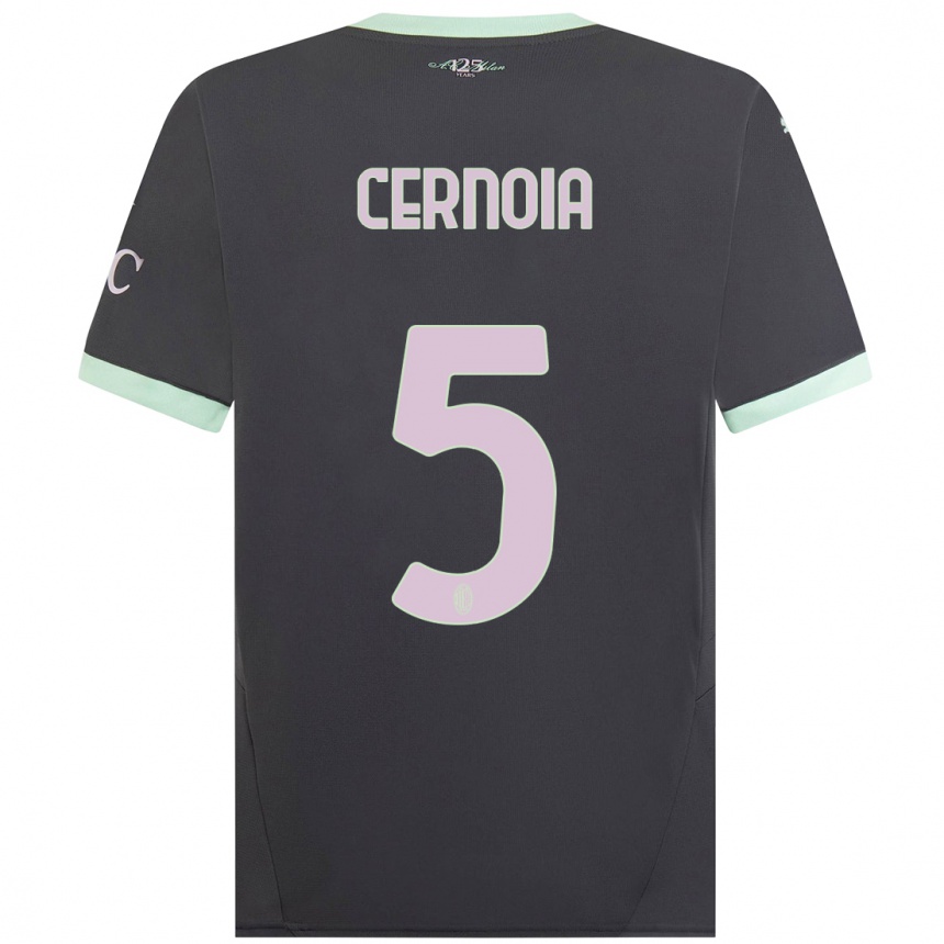 Kids Football Valentina Cernoia #5 Grey Third Jersey 2024/25 T-Shirt Za