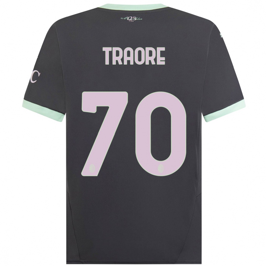 Kids Football Chaka Traore #70 Grey Third Jersey 2024/25 T-Shirt Za