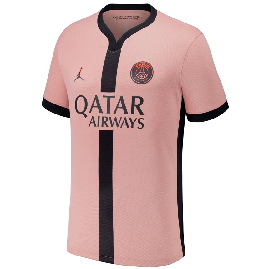 Kids Football Your Name #0 Rust Pink Third Jersey 2024/25 T-Shirt Za