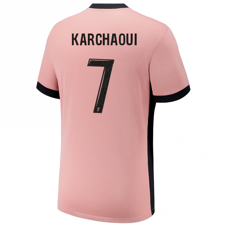 Kids Football Sakina Karchaoui #7 Rust Pink Third Jersey 2024/25 T-Shirt Za