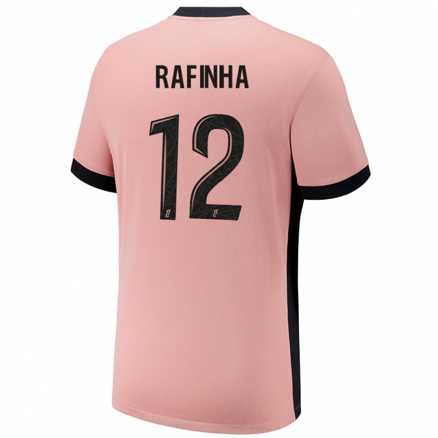 Kids Football Rafinha #12 Rust Pink Third Jersey 2024/25 T-Shirt Za