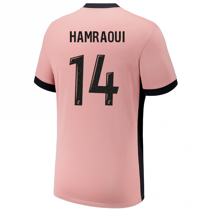 Kids Football Kheira Hamraoui #14 Rust Pink Third Jersey 2024/25 T-Shirt Za