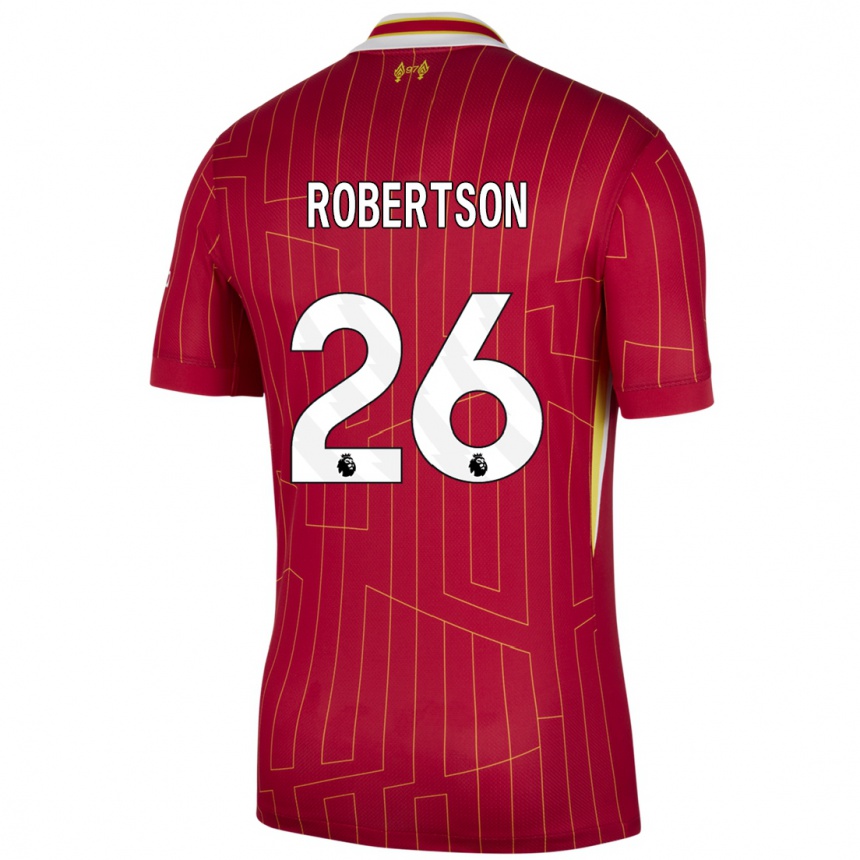 Men Football Andrew Robertson #26 Red Yellow White Home Jersey 2024/25 T-Shirt Za