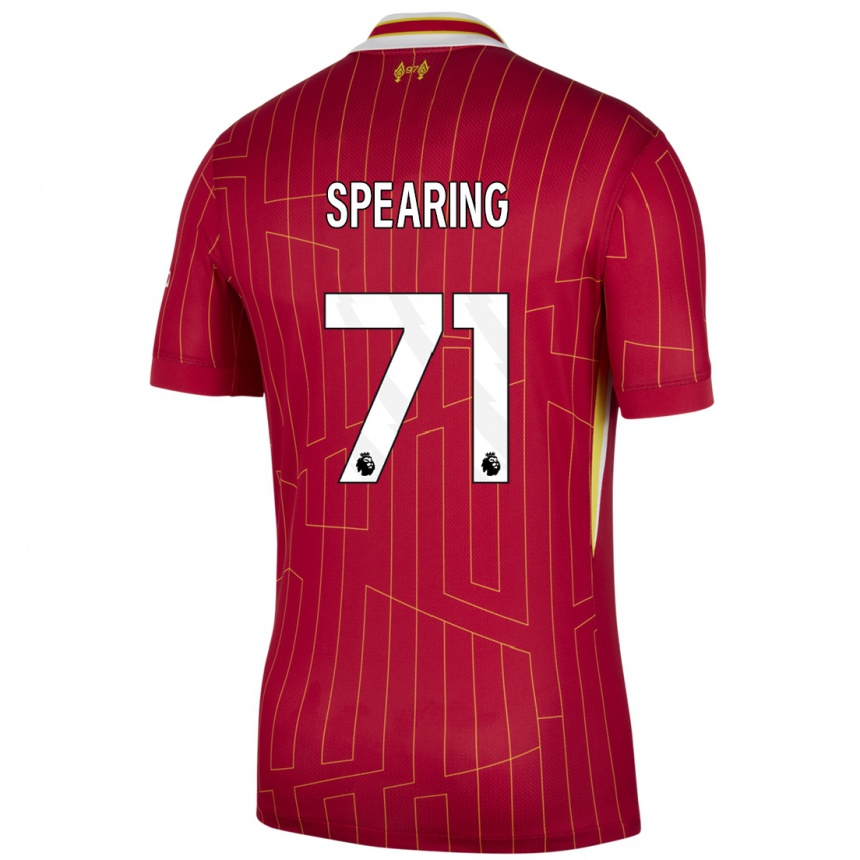 Men Football Jay Spearing #71 Red Yellow White Home Jersey 2024/25 T-Shirt Za