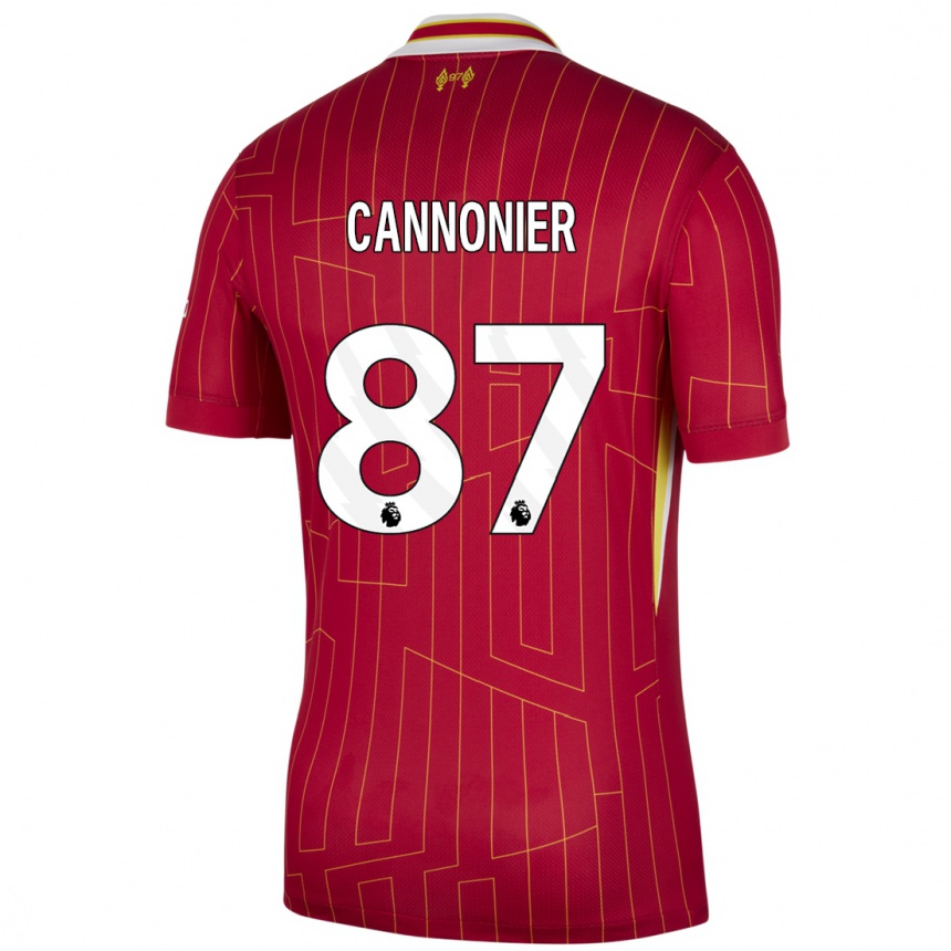 Men Football Oakley Cannonier #87 Red Yellow White Home Jersey 2024/25 T-Shirt Za