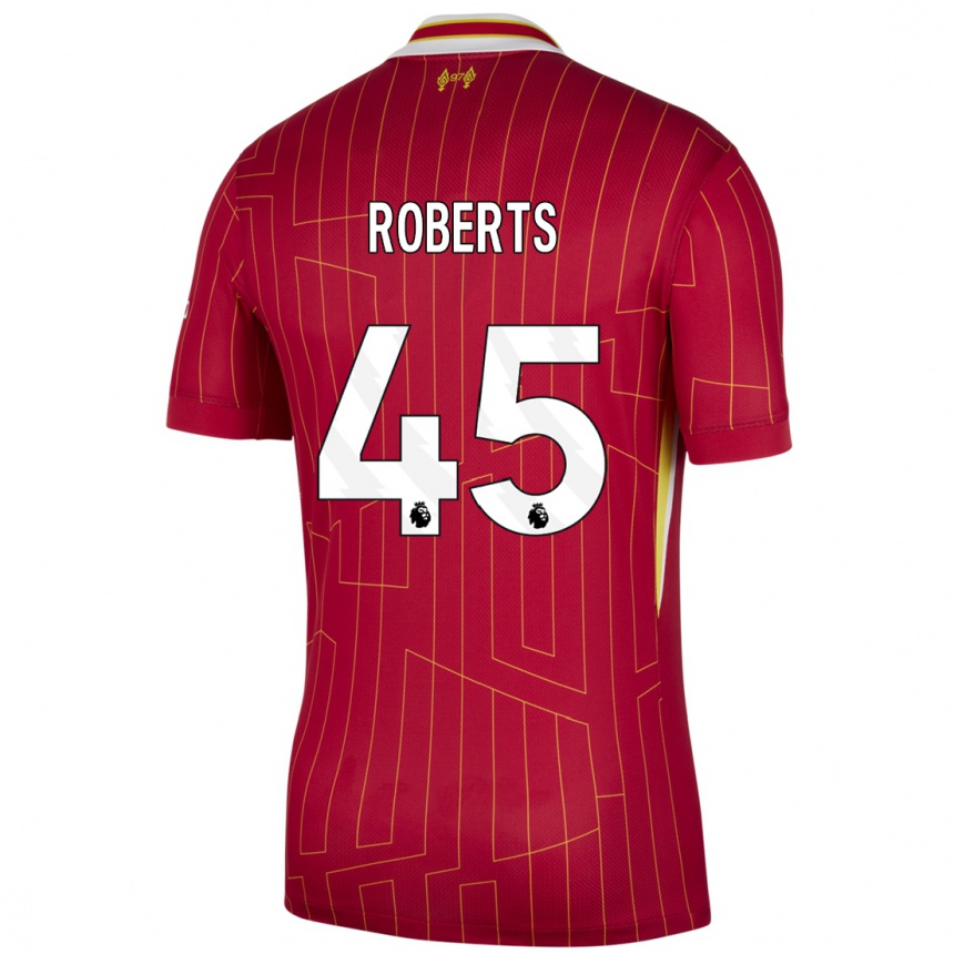 Men Football Iwan Roberts #45 Red Yellow White Home Jersey 2024/25 T-Shirt Za