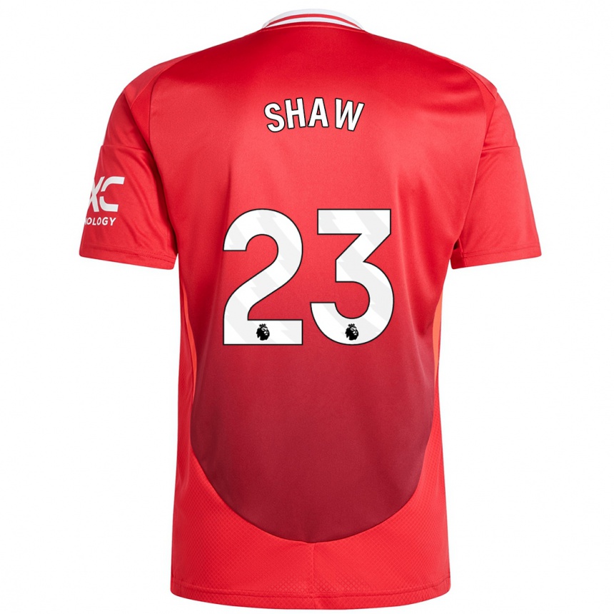 Men Football Luke Shaw #23 Bright Red Home Jersey 2024/25 T-Shirt Za