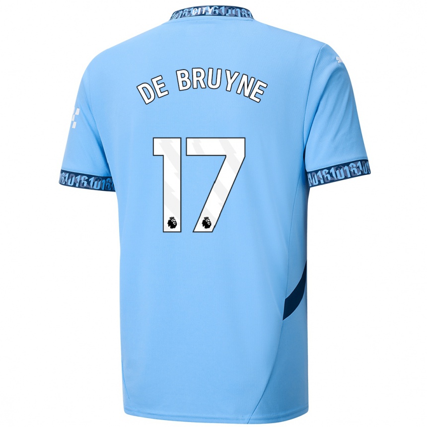 Men Football Kevin De Bruyne #17 Navy Blue Home Jersey 2024/25 T-Shirt Za