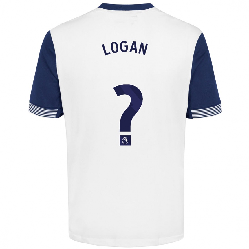 Men Football Calum Logan #0 White Blue Home Jersey 2024/25 T-Shirt Za