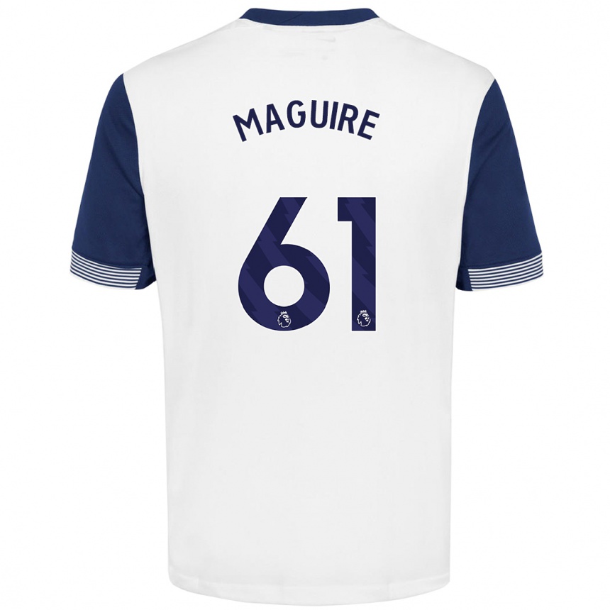 Men Football Aaron Maguire #61 White Blue Home Jersey 2024/25 T-Shirt Za