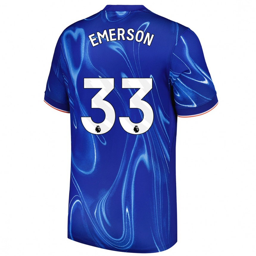 Men Football Emerson #33 Blue White Home Jersey 2024/25 T-Shirt Za