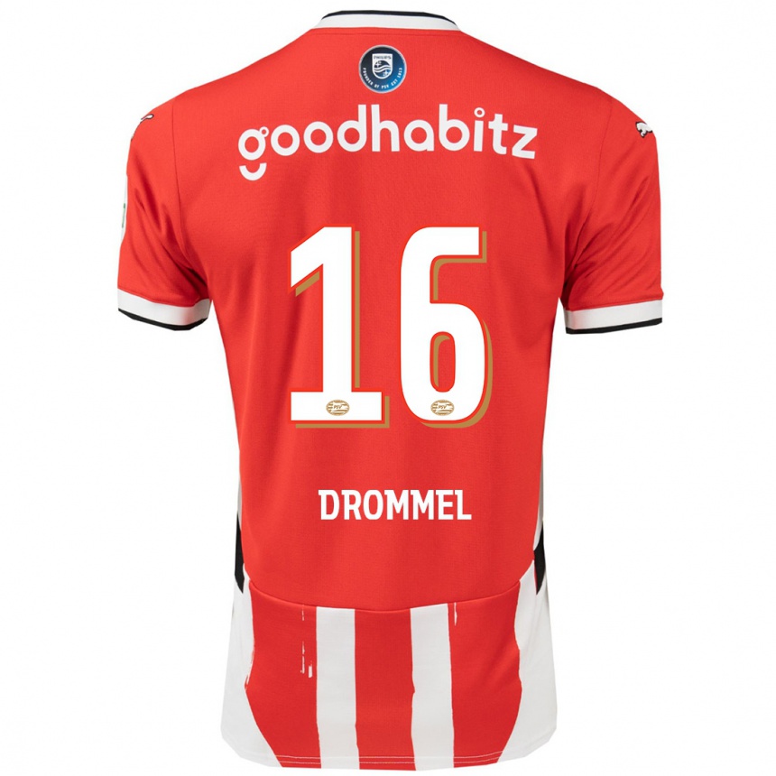 Men Football Joel Drommel #16 Red White Home Jersey 2024/25 T-Shirt Za