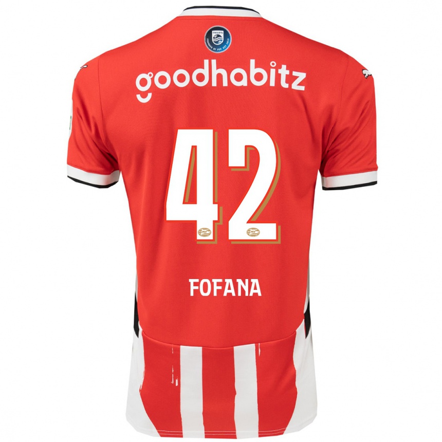 Men Football Fode Fofana #42 Red White Home Jersey 2024/25 T-Shirt Za