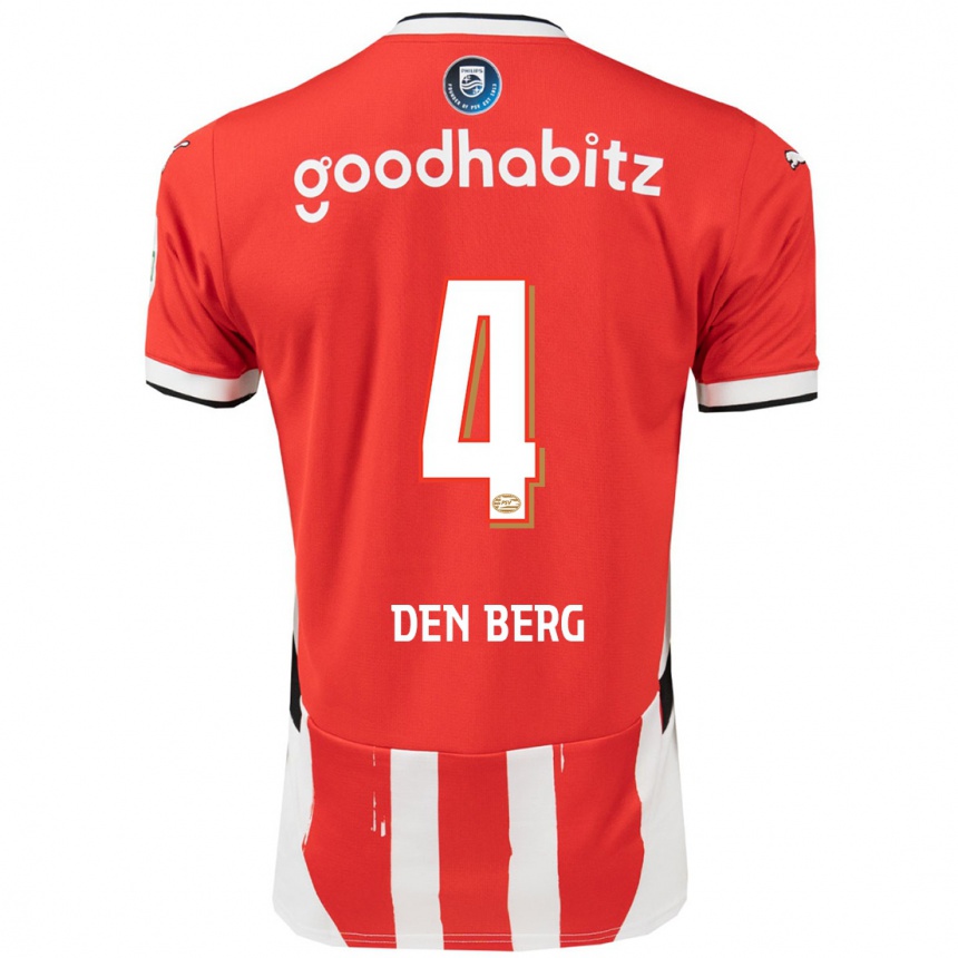 Men Football Mandy Van Den Berg #4 Red White Home Jersey 2024/25 T-Shirt Za