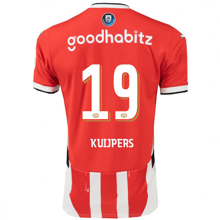 Men Football Jeslynn Kuijpers #19 Red White Home Jersey 2024/25 T-Shirt Za