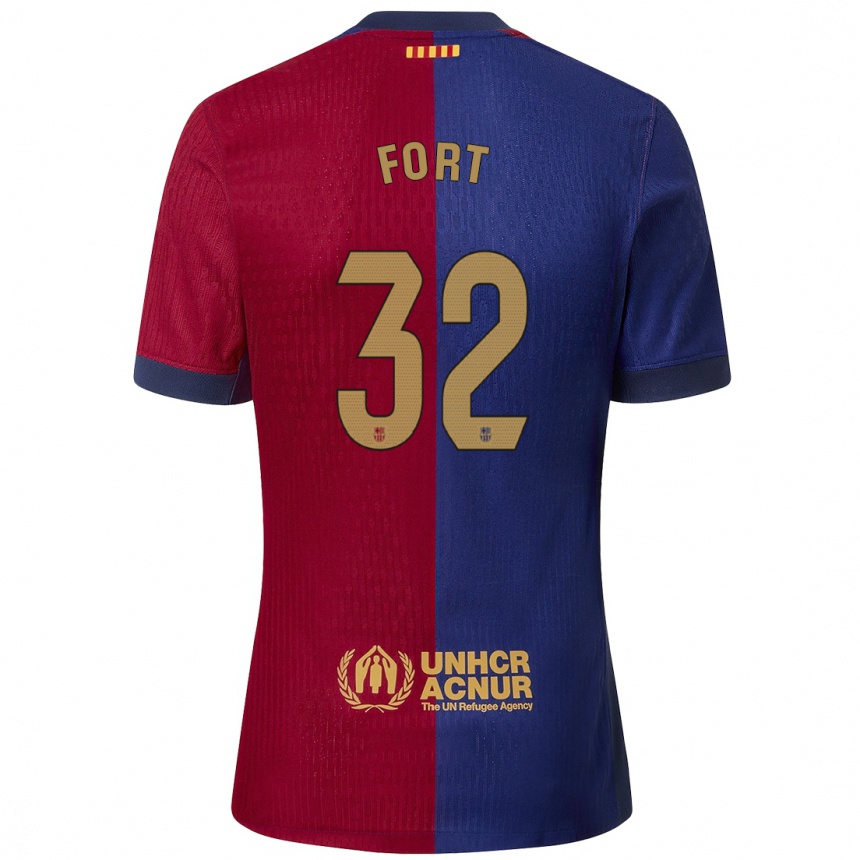 Men Football Héctor Fort #32 Blue Red Home Jersey 2024/25 T-Shirt Za