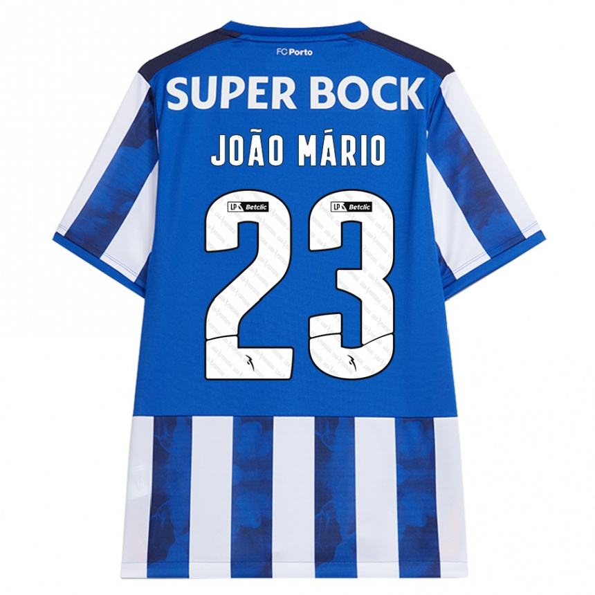 Men Football Joao Mario #23 Blue White Home Jersey 2024/25 T-Shirt Za