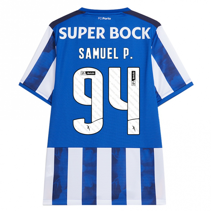 Men Football Samuel #94 Blue White Home Jersey 2024/25 T-Shirt Za