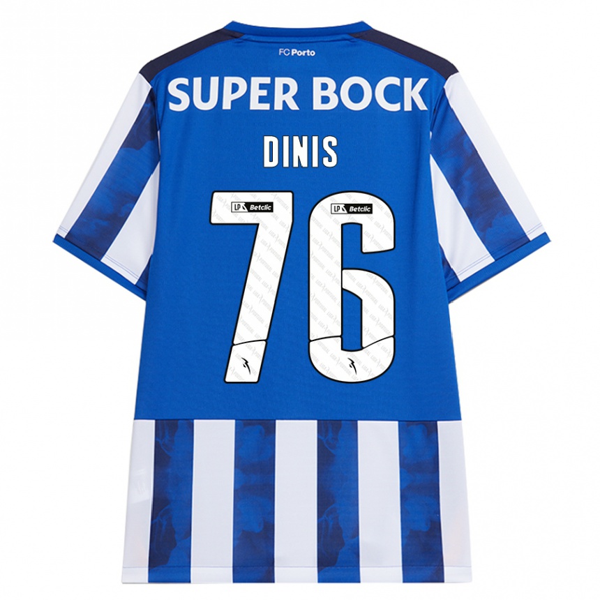 Men Football Dinis #76 Blue White Home Jersey 2024/25 T-Shirt Za