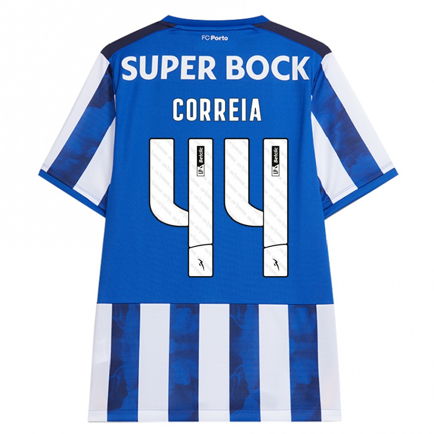 Men Football Romain Correia #44 Blue White Home Jersey 2024/25 T-Shirt Za