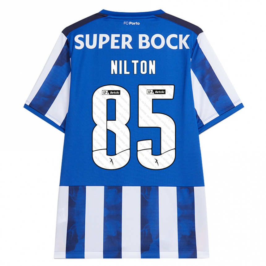 Men Football Nilton #85 Blue White Home Jersey 2024/25 T-Shirt Za