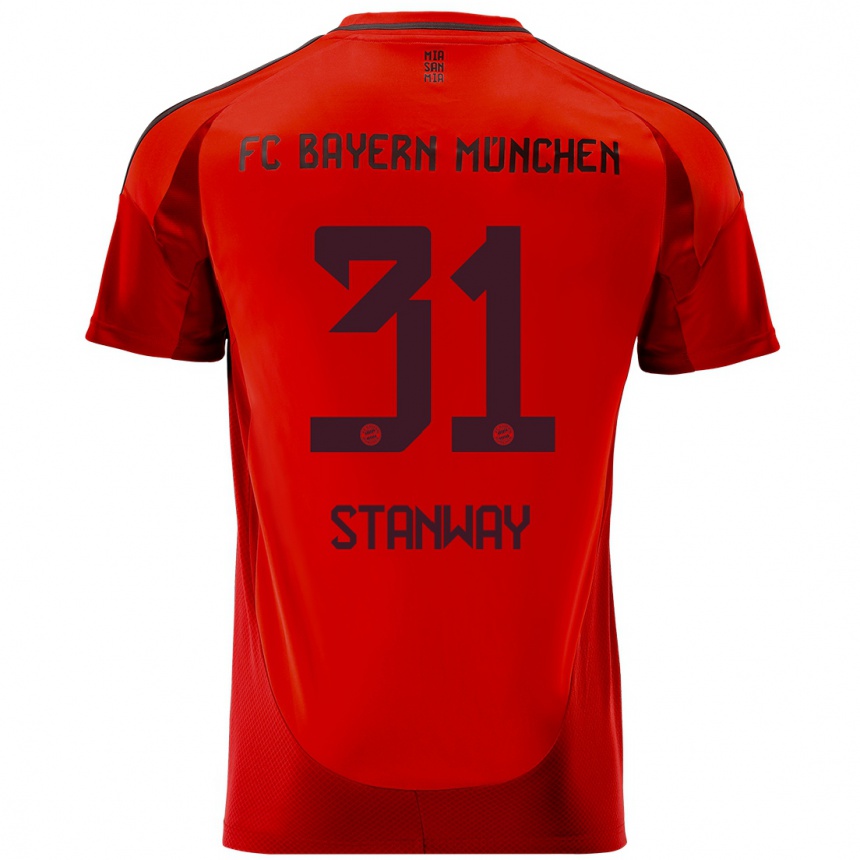 Men Football Georgia Stanway #31 Red Home Jersey 2024/25 T-Shirt Za