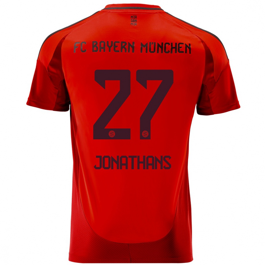 Men Football David Jonathans #27 Red Home Jersey 2024/25 T-Shirt Za