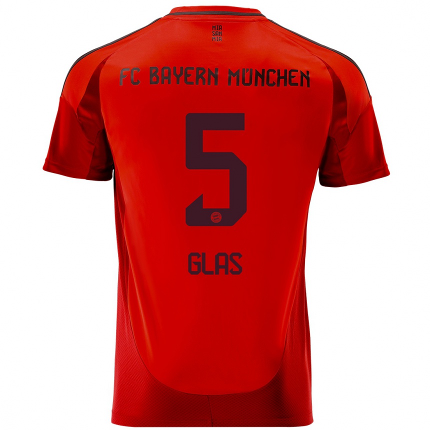 Men Football Hanna Glas #5 Red Home Jersey 2024/25 T-Shirt Za