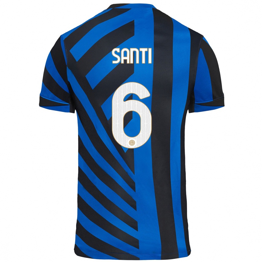 Men Football Irene Santi #6 Blue Black Home Jersey 2024/25 T-Shirt Za