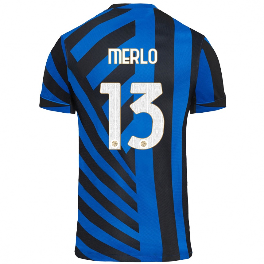 Men Football Beatrice Merlo #13 Blue Black Home Jersey 2024/25 T-Shirt Za