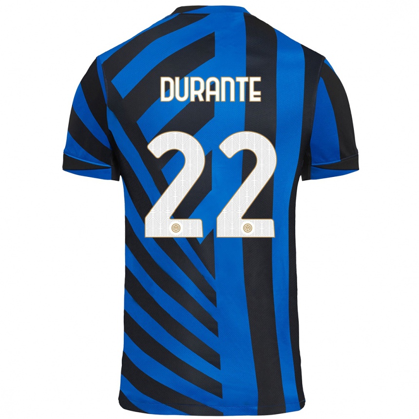 Men Football Francesca Durante #22 Blue Black Home Jersey 2024/25 T-Shirt Za