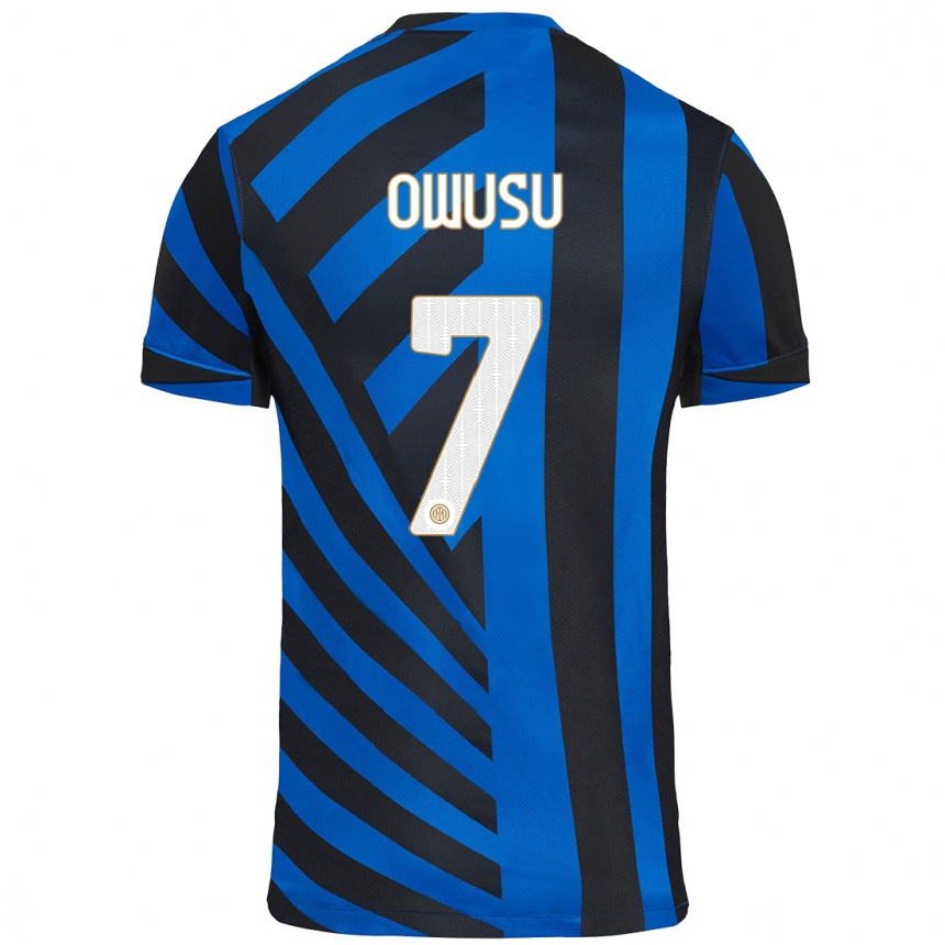 Men Football Enoch Owusu #7 Blue Black Home Jersey 2024/25 T-Shirt Za