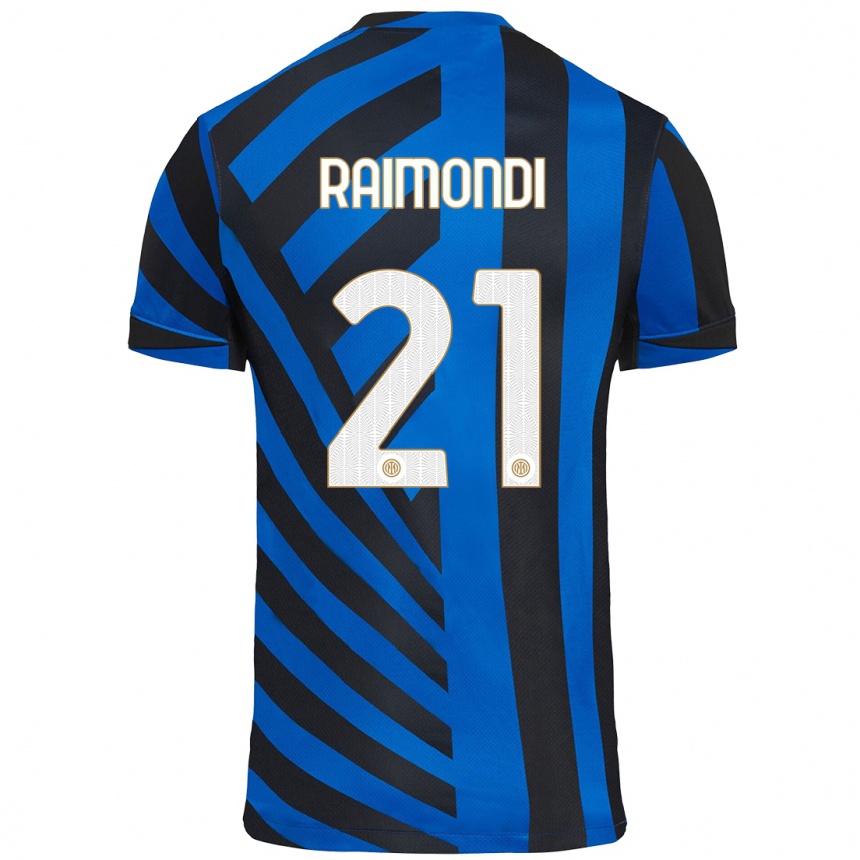 Men Football Paolo Raimondi #21 Blue Black Home Jersey 2024/25 T-Shirt Za