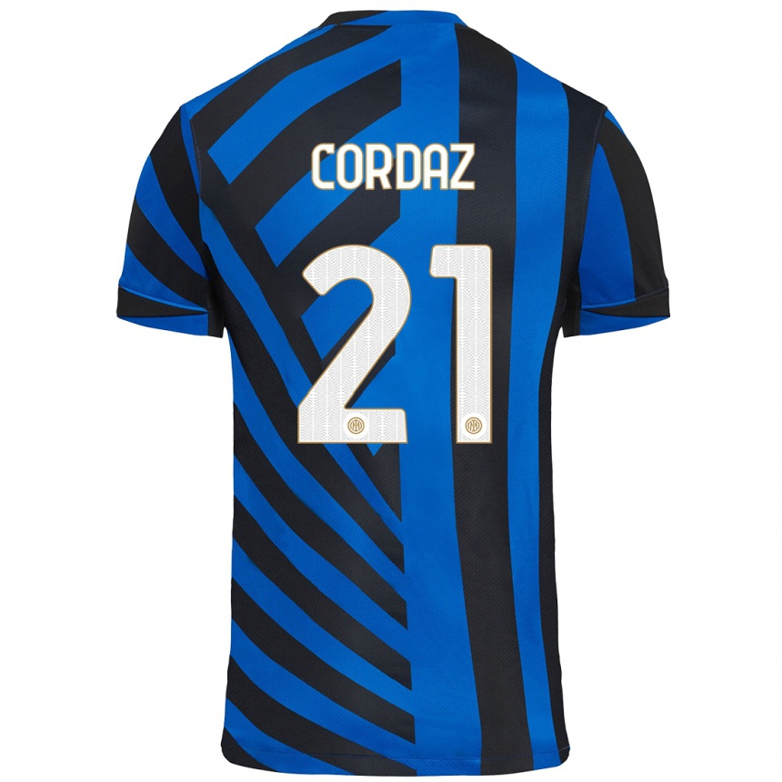 Men Football Alex Cordaz #21 Blue Black Home Jersey 2024/25 T-Shirt Za