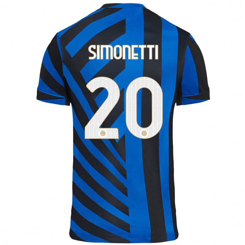 Men Football Flaminia Simonetti #20 Blue Black Home Jersey 2024/25 T-Shirt Za