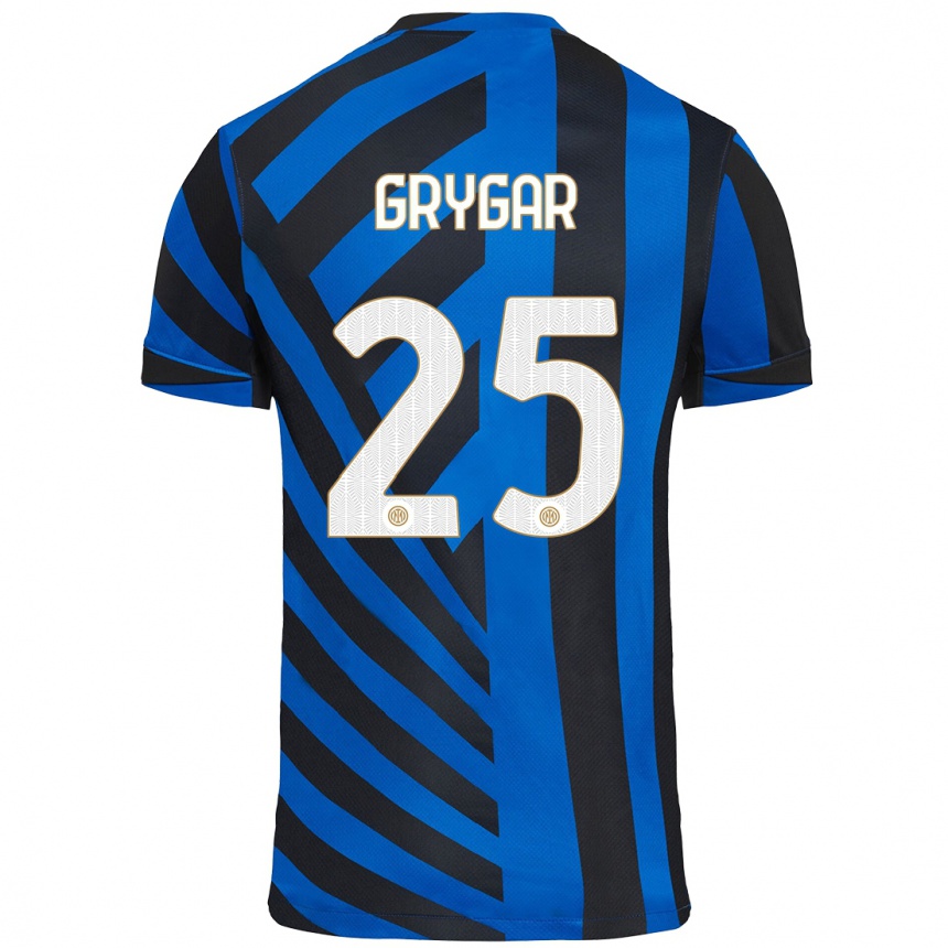 Men Football Samuel Grygar #25 Blue Black Home Jersey 2024/25 T-Shirt Za