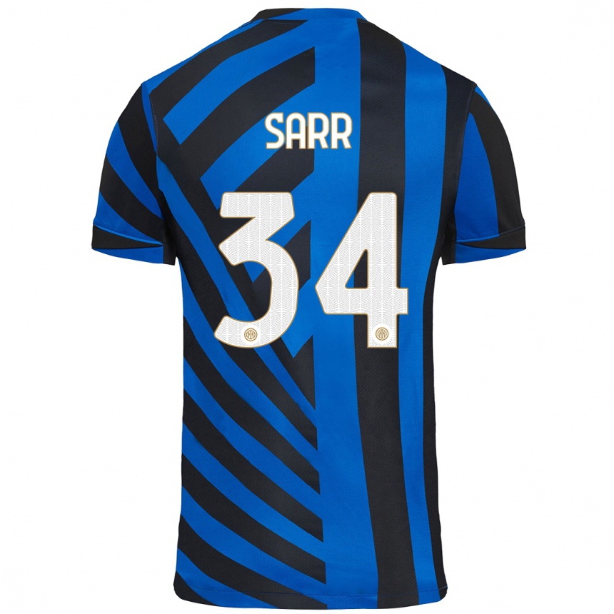 Men Football Amadou Sarr #34 Blue Black Home Jersey 2024/25 T-Shirt Za