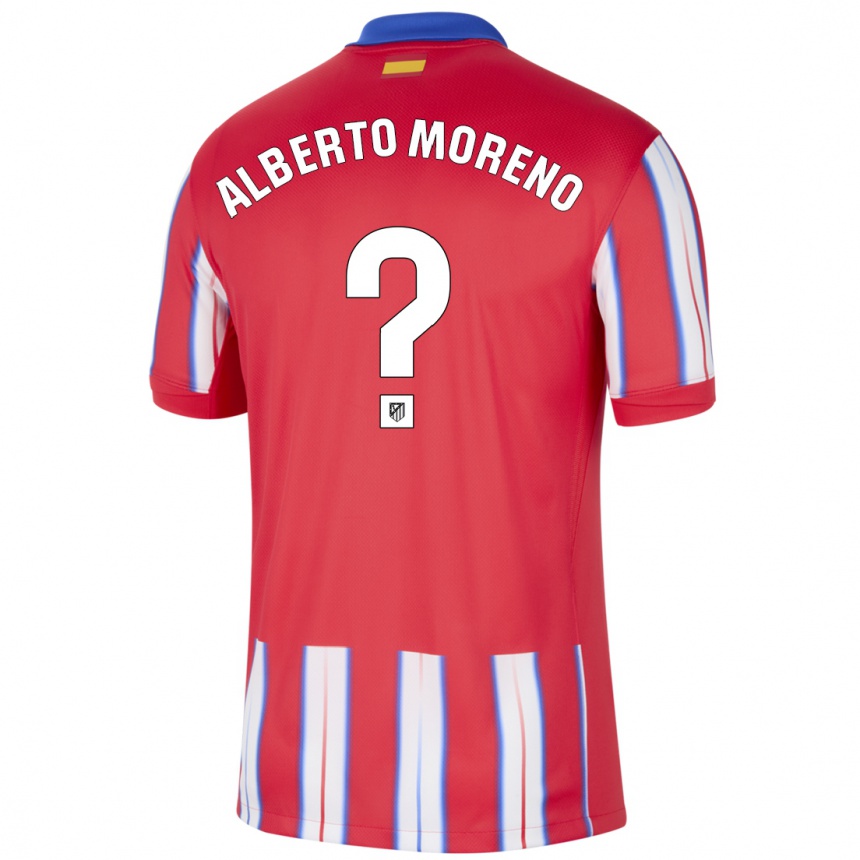 Men Football Alberto Moreno #0 Red White Blue Home Jersey 2024/25 T-Shirt Za