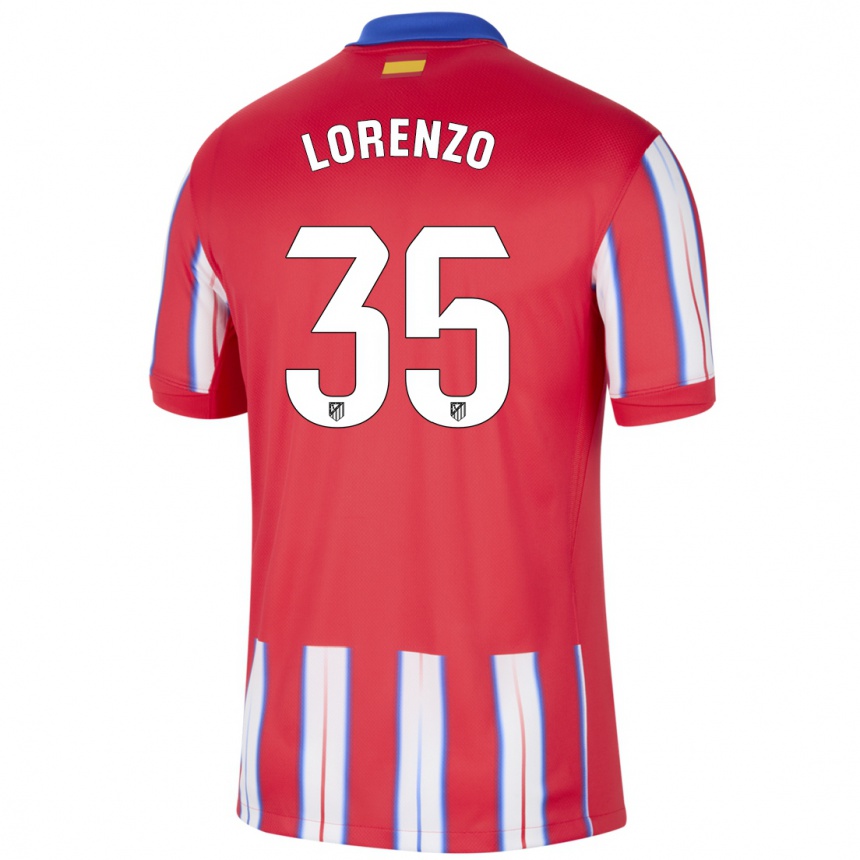 Men Football Diego Lorenzo #35 Red White Blue Home Jersey 2024/25 T-Shirt Za