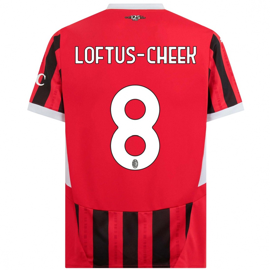 Men Football Ruben Loftus-Cheek #8 Red Black Home Jersey 2024/25 T-Shirt Za