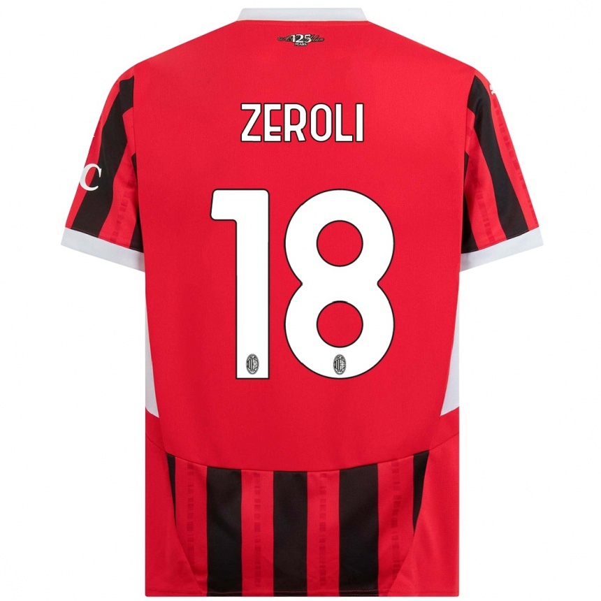 Men Football Kevin Zeroli #18 Red Black Home Jersey 2024/25 T-Shirt Za