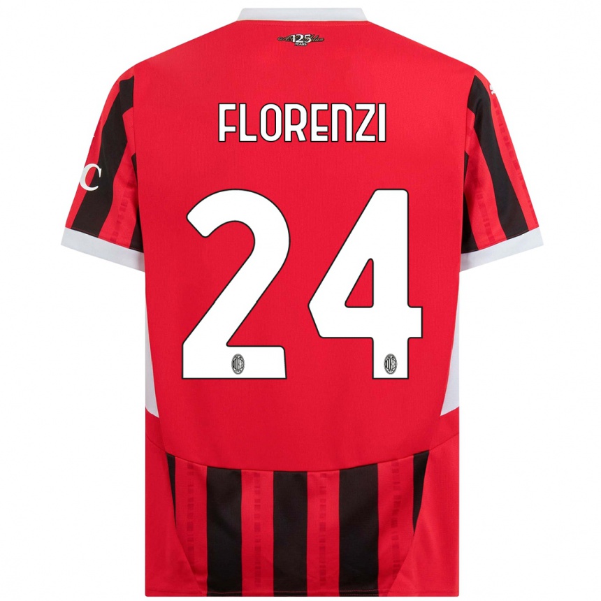 Men Football Alessandro Florenzi #24 Red Black Home Jersey 2024/25 T-Shirt Za